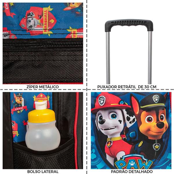 Kit Mochila Escolar Infantil Patrulha Canina Azul de Rodinha - TOYS 2U Imagem de Kit Mochila Escolar Infantil Patrulha Canina Azul de Rodinha