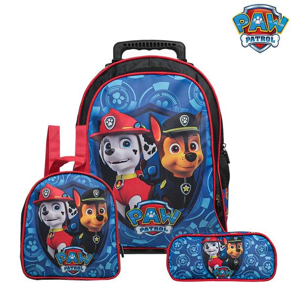 Kit Mochila Escolar Infantil Patrulha Canina Azul de Rodinha - TOYS 2U Imagem de Kit Mochila Escolar Infantil Patrulha Canina Azul de Rodinha
