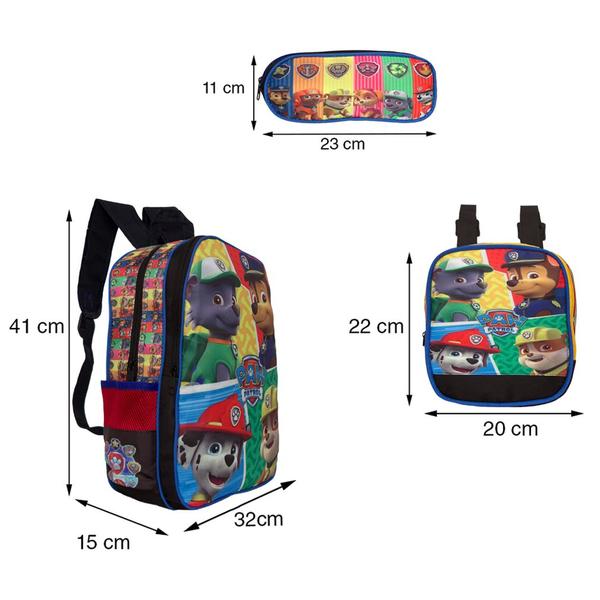 Imagem de Kit Mochila Escolar Infantil Patrulha Canina de Costas