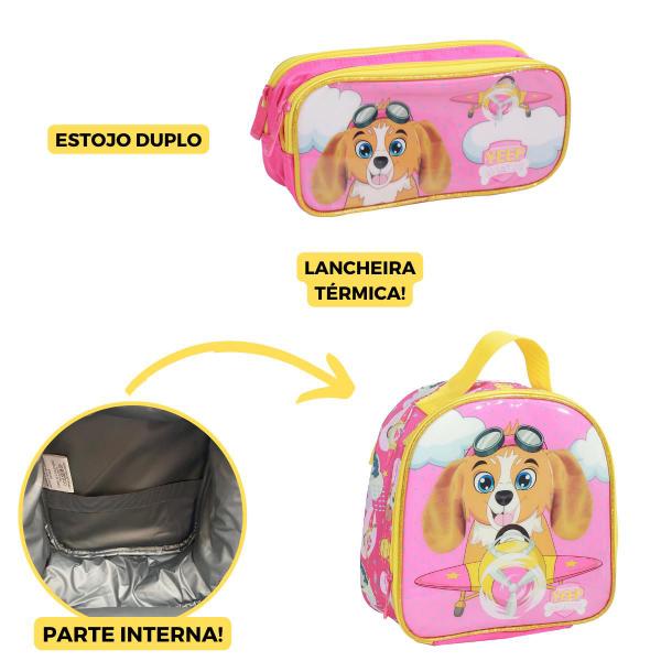 Imagem de Kit Mochila Escolar Infantil Patrulha Meninas Cachorro Yepp