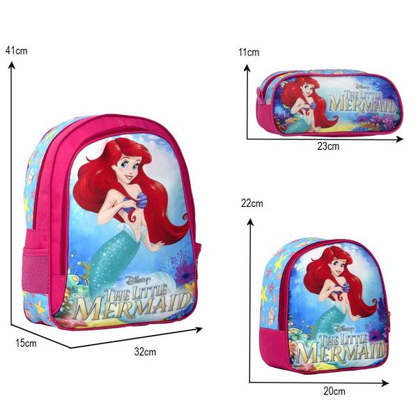 Imagem de Kit Mochila Escolar Infantil Pequena Sereia Passeio Creche