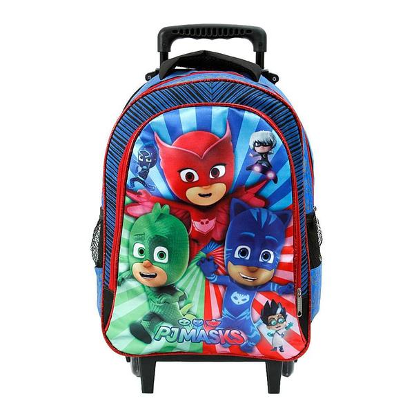 Imagem de Kit Mochila Escolar Infantil PJ Masks De Rodinhas Azul