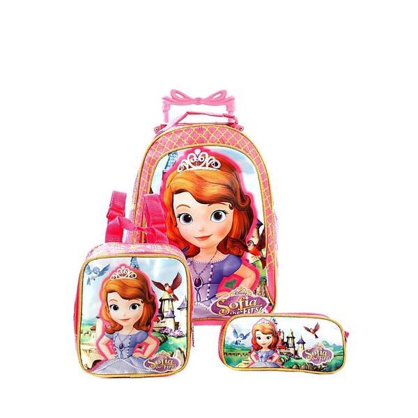 Imagem de Kit Mochila Escolar Infantil Princesinha Sofia Disney Com Ro