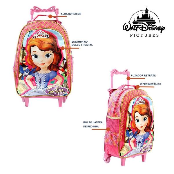 Imagem de Kit Mochila Escolar Infantil Princesinha Sofia Disney Com Ro