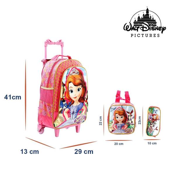 Imagem de Kit Mochila Escolar Infantil Princesinha Sofia Disney Com Ro