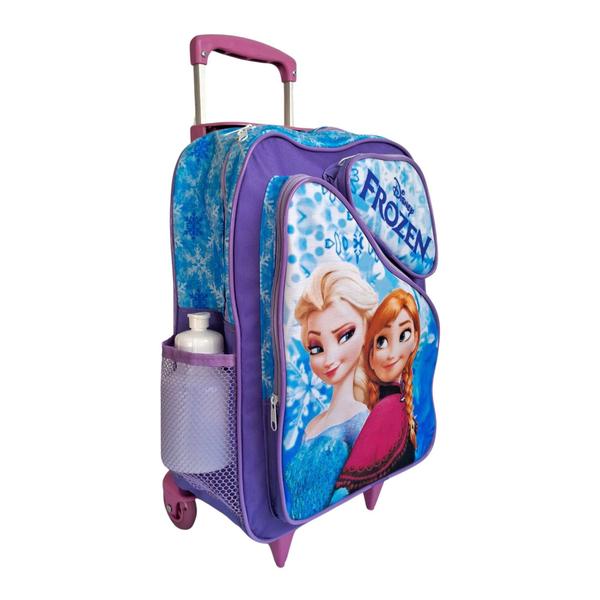 Imagem de Kit Mochila Escolar Infantil Rodinhas Frozen Rosa Tam G