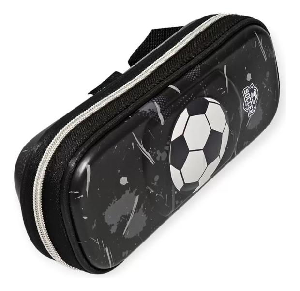 Imagem de Kit Mochila Escolar Infantil Rodinhas Masculina Futebol Bola