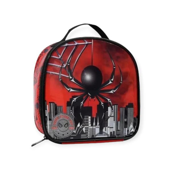 Imagem de Kit Mochila Escolar Infantil Rodinhas Spider Dark Aranha