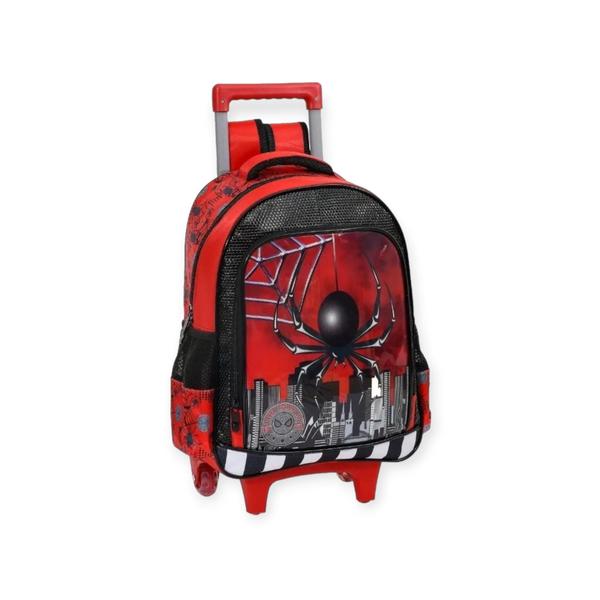 Imagem de Kit Mochila Escolar Infantil Rodinhas Spider Dark Aranha