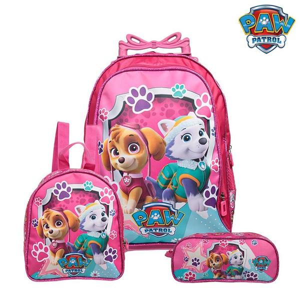 Imagem de Kit Mochila Escolar Infantil Skye Patrulha Canina Rodinha