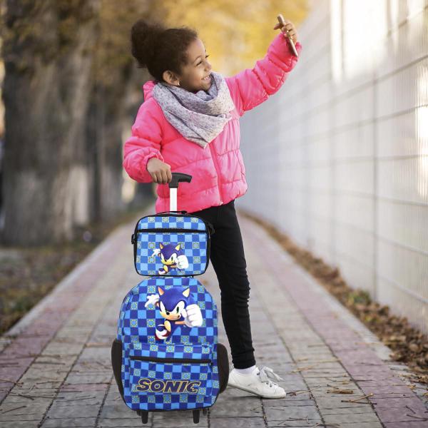 Imagem de Kit Mochila Escolar Infantil Sonic Rodinhas