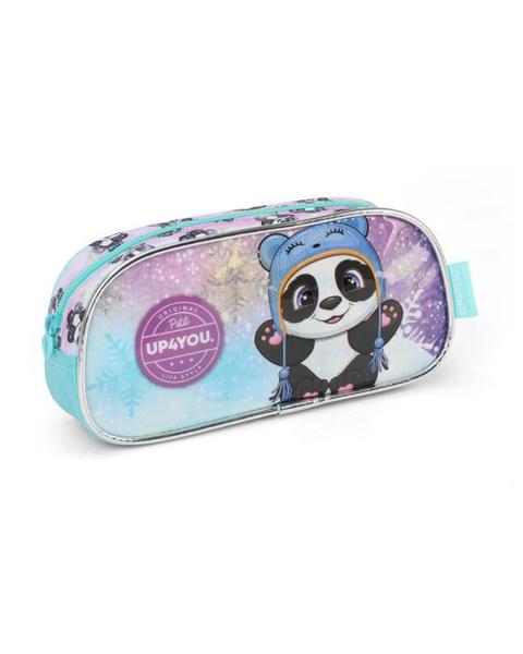 Imagem de Kit Mochila Escolar Infantil Ursinho Panda Rodinhas G Up4you