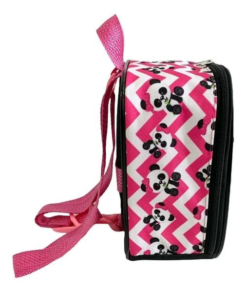 Imagem de Kit Mochila Escolar Infantil Urso Panda Glitter Rodinha G F5