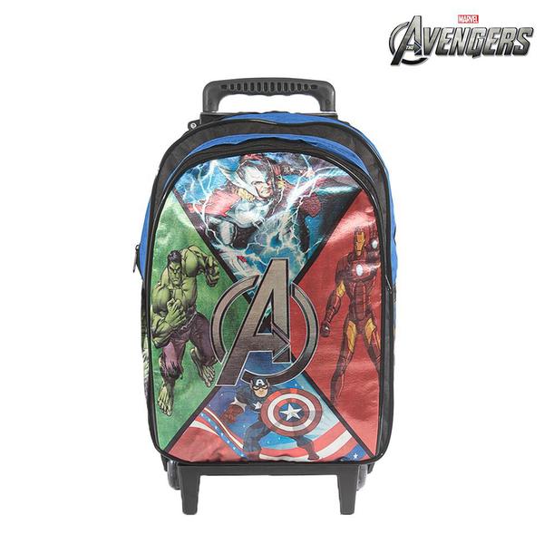 Imagem de Kit Mochila Escolar Infantil Vingadores Marvel Rodinhas