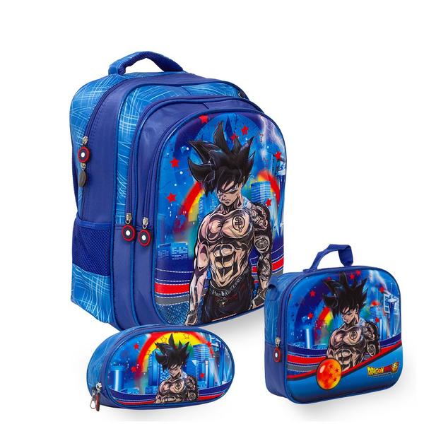 Imagem de Kit Mochila Escolar Masculina Dragon Ball Goku Tam G Costa