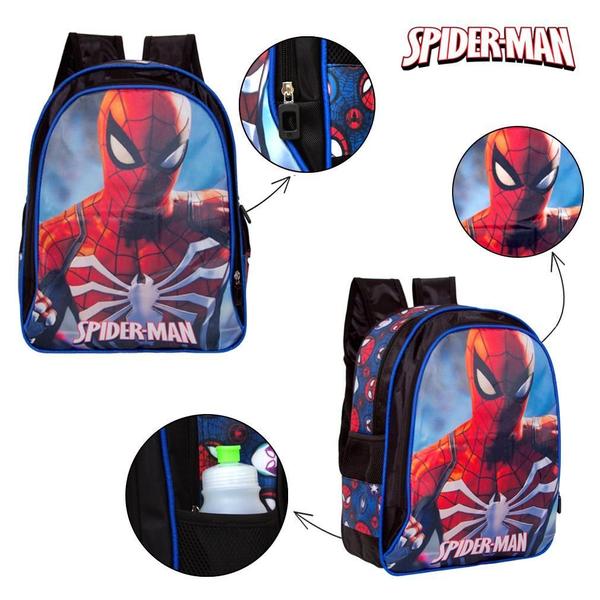 Imagem de Kit Mochila Escolar Masculina Spider Man Vingadores Costa