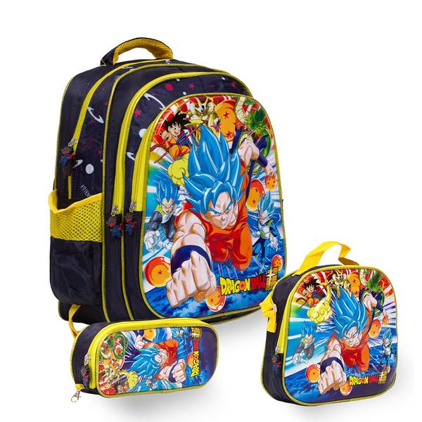 Imagem de Kit Mochila Escolar Menino Costas Dragon Ball Super Tam G