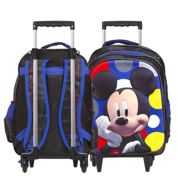 Imagem de Kit Mochila Escolar Menino Mickey 3D Com Rodinha Tamanho G