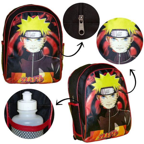 Imagem de Kit Mochila Escolar Menino Naruto Shippuden Aulas Reforçada