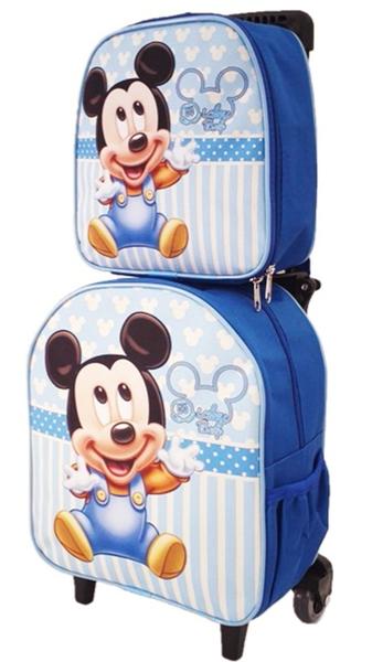 Kit Mochila Escolar Mickey Baby Azul Menino Kit Mochila Escolar Mickey Baby Azul Menino