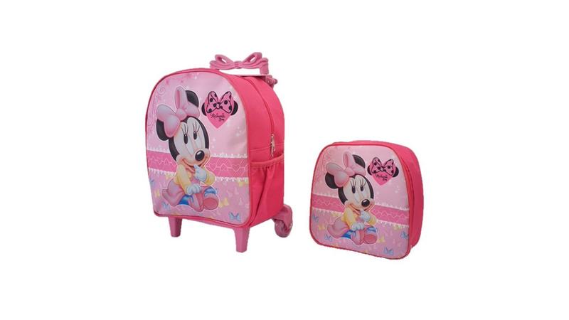 Imagem de Kit Mochila Escolar Minie Baby Rosa Menina