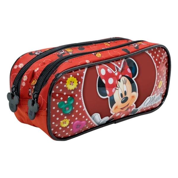 Imagem de Kit Mochila Escolar Minnie Mouse Infantil Tam G Rodinhas