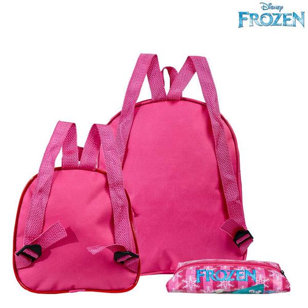 Imagem de Kit Mochila Escolar Pequena Elsa e Anna Frozen Disney Costas