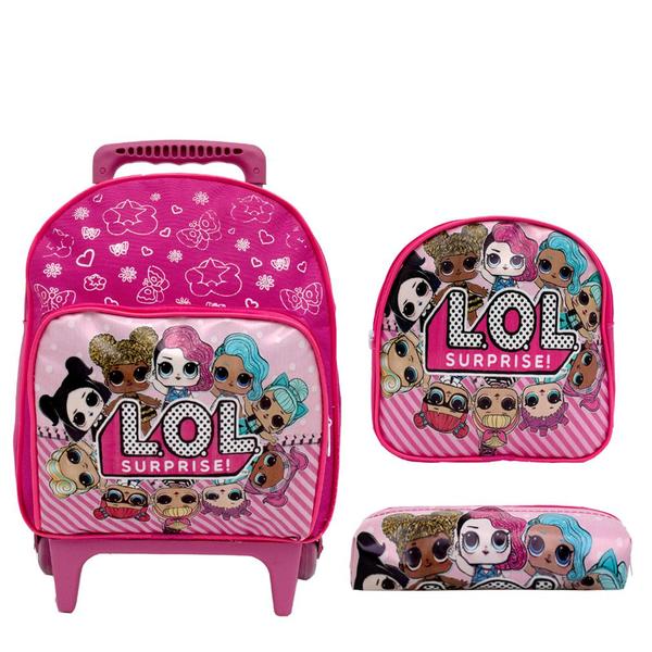 Imagem de Kit Mochila Escolar Pequena Infantil Lol Surprise C Rodinha