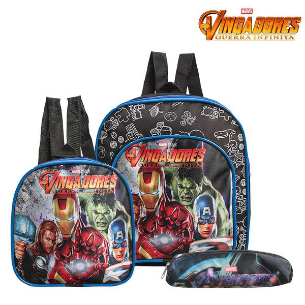 Imagem de Kit Mochila Escolar Pequena Vingadores Marvel Avengers Costa