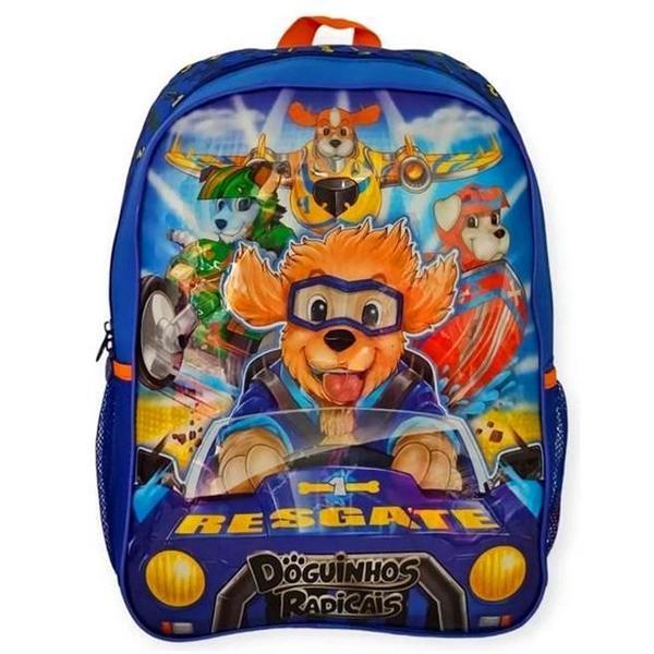 Imagem de Kit Mochila Escolar Pet Doguinhos Radicais Costas G Infantil