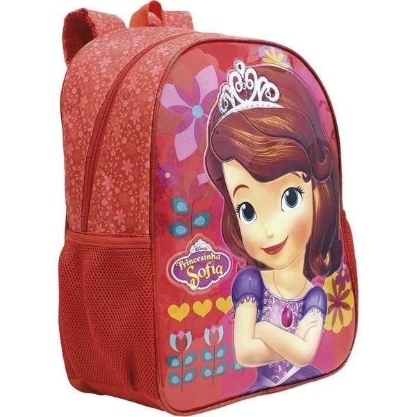 Imagem de Kit Mochila Escolar Princesa Princesinha Sofia Infantil Tam G Costas