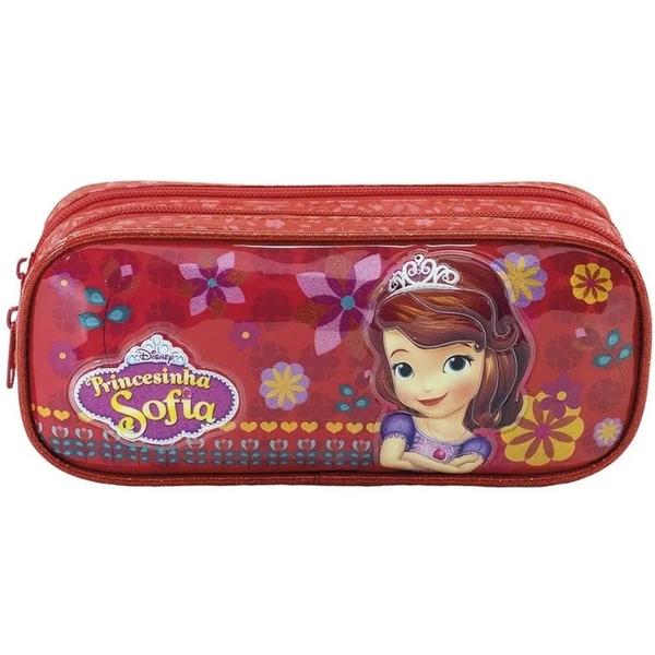 Imagem de Kit Mochila Escolar Princesa Princesinha Sofia Infantil Tam G Costas