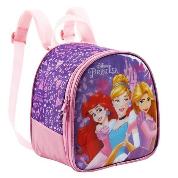 Imagem de Kit Mochila Escolar Princesas Disney Infantil Tam G Rodinhas