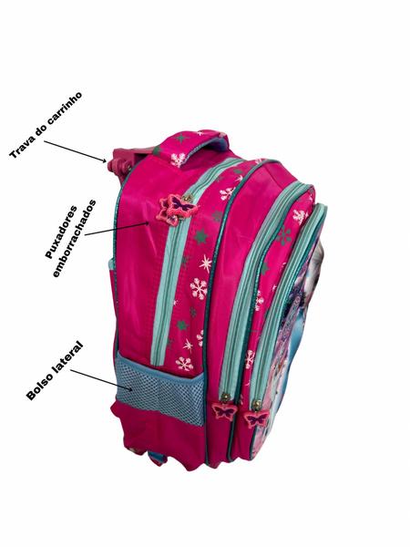 Imagem de Kit Mochila Escolar Rodinha Infantil Menina Feminina Frozen