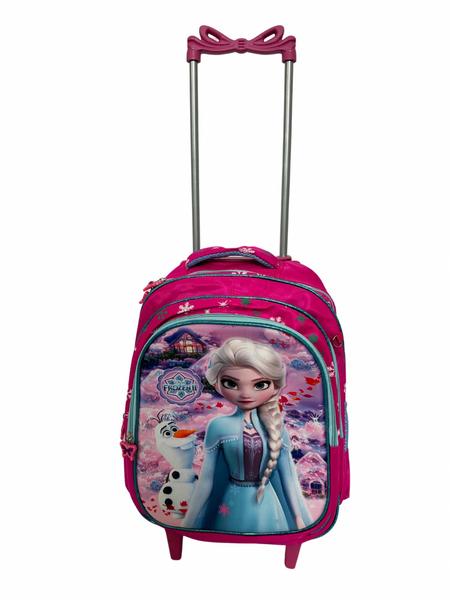 Imagem de Kit Mochila Escolar Rodinha Infantil Menina Feminina Frozen