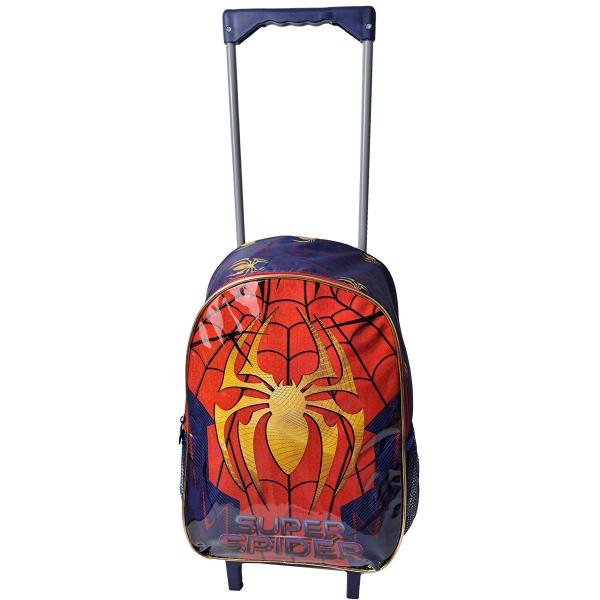 Imagem de Kit Mochila Escolar Rodinha Infantil Meninos Super Aranha