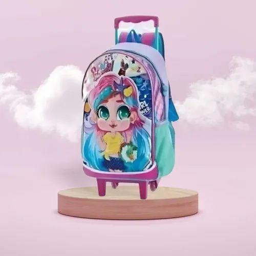 Imagem de Kit Mochila Escolar Rodinha Menina Donut Sereia Baby Estojo