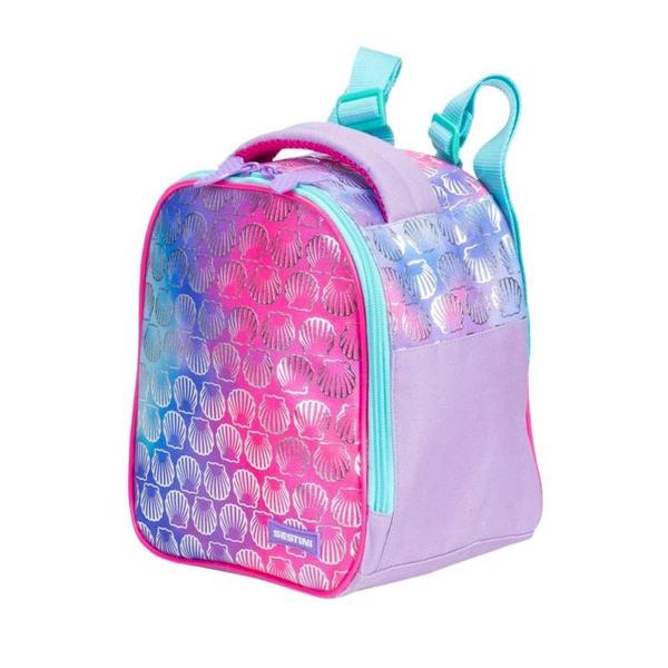 Imagem de Kit Mochila Escolar Sereia Mermaid Infantil Costas Tam G Lancheira Térmica Estojo Duplo