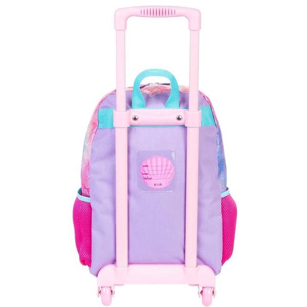 Imagem de Kit Mochila Escolar Sereia Mermaid Infantil Rodinhas Tam G