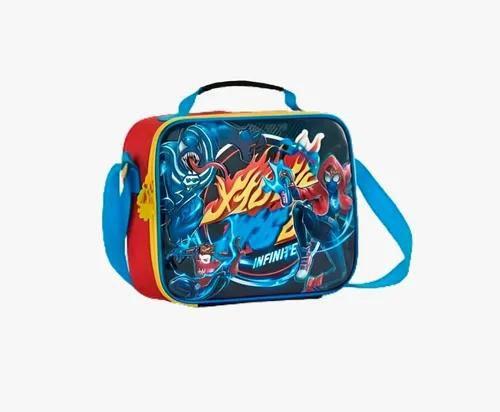 Imagem de Kit Mochila Escolar Spider Rodinha Carrinho + Lancheira Estojo Box Menino