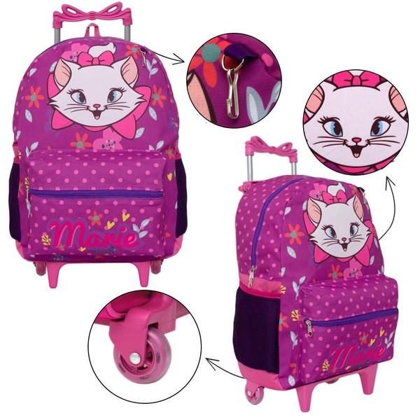 Imagem de Kit Mochila Feminina Escolar De Rodinha Marie Com Lancheira