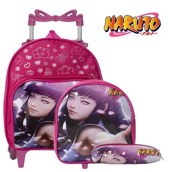 Imagem de Kit Mochila Feminina Pequena Hinata Passeio Rodinha Escola