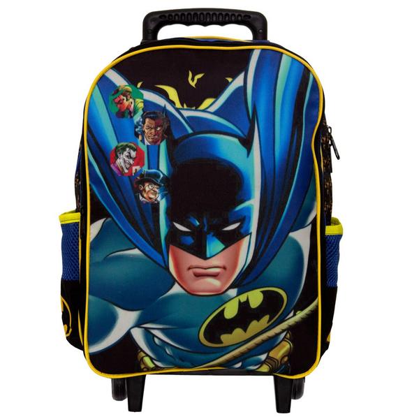 Imagem de Kit Mochila Grande de Rodinhas Preta Menino Batman 3 Pçs