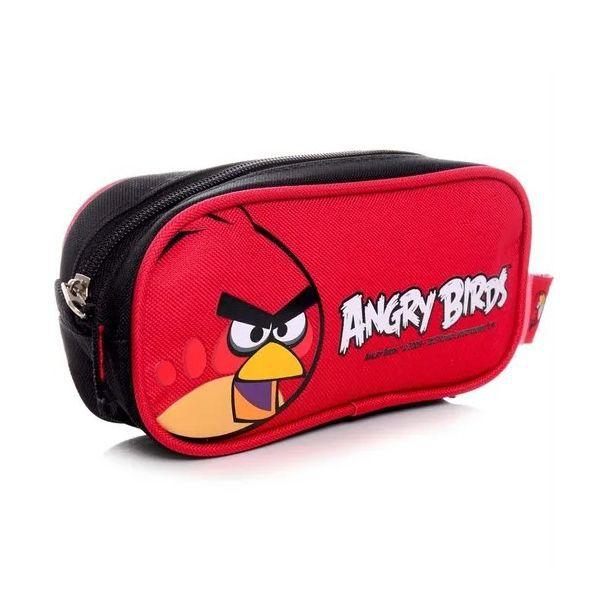 Imagem de KIt Mochila Infantil Angry Birds Tam M Alças Costas Escolar Estojo