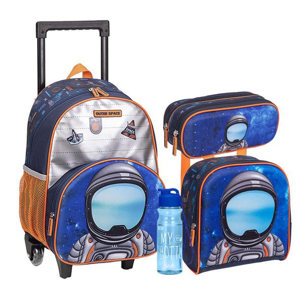 Imagem de Kit Mochila Infantil Astronauta Lancheira Estojo Gafarra