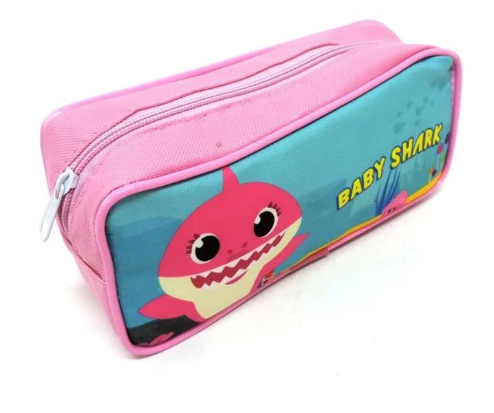 Imagem de Kit Mochila Infantil Baby Shark Costas M Mamãe Tubarão Rs