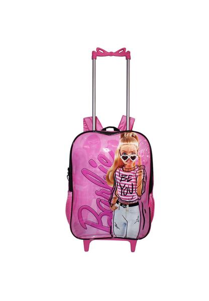 Imagem de Kit Mochila Infantil Barbie Meninas Escolar Rodinhas