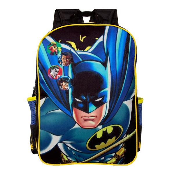 Imagem de Kit Mochila Infantil Batman Masculina Lancheira Estojo Aula