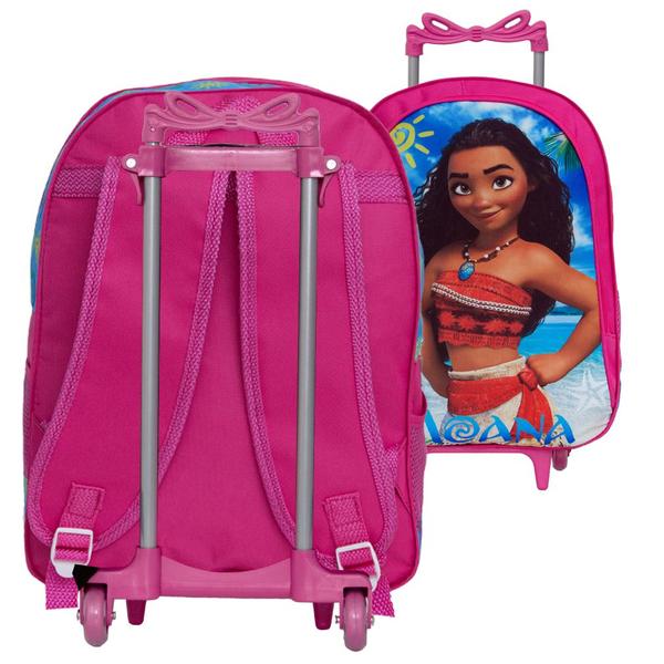 Imagem de Kit Mochila Infantil Bolsa Feminina Rodinha Moana Barata