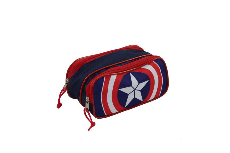 Imagem de Kit Mochila Infantil Capitão América Escudo Marinho